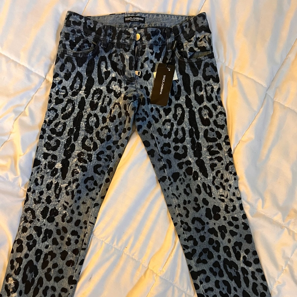 Leopard Print sz 38 Euro Dolce & Gabbana Runway Jeans